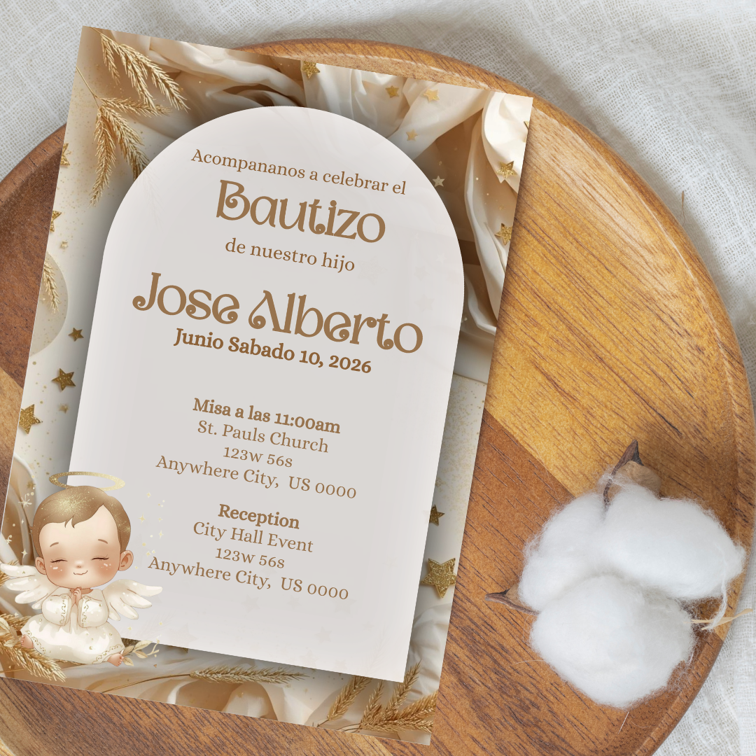 Boho Bautizo Digital Invite