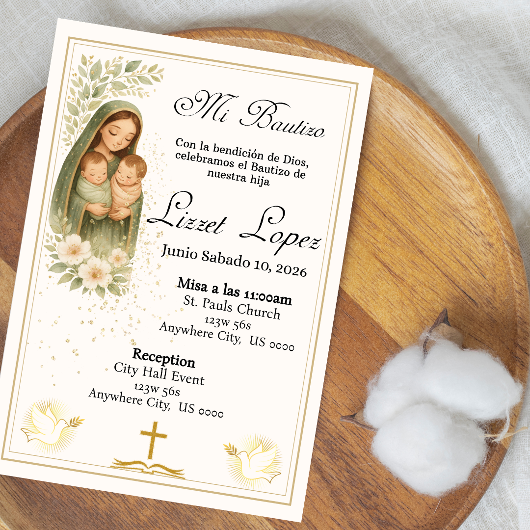 Virgen Bautizo Digital Invite
