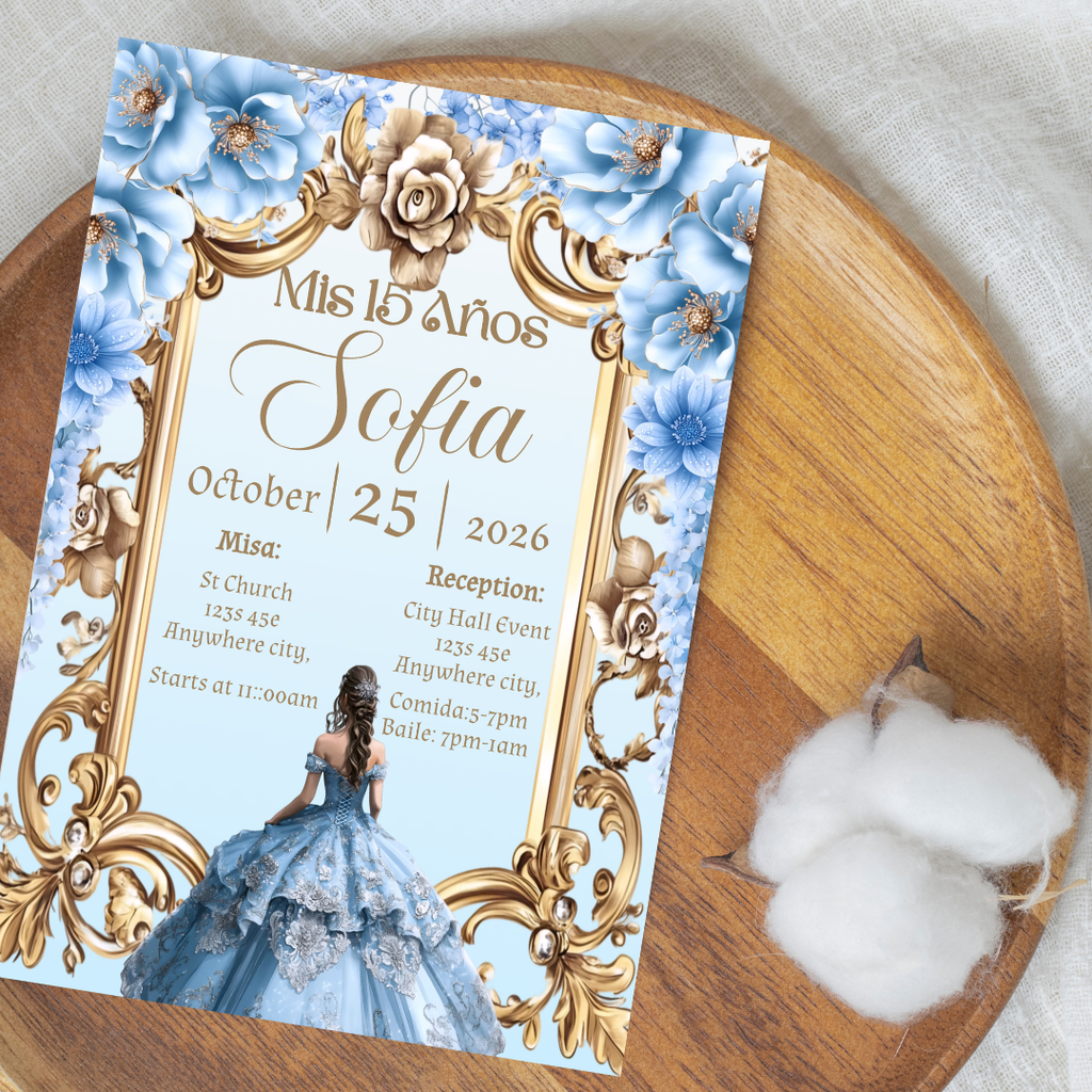 Light Blue Quince Digital Invites