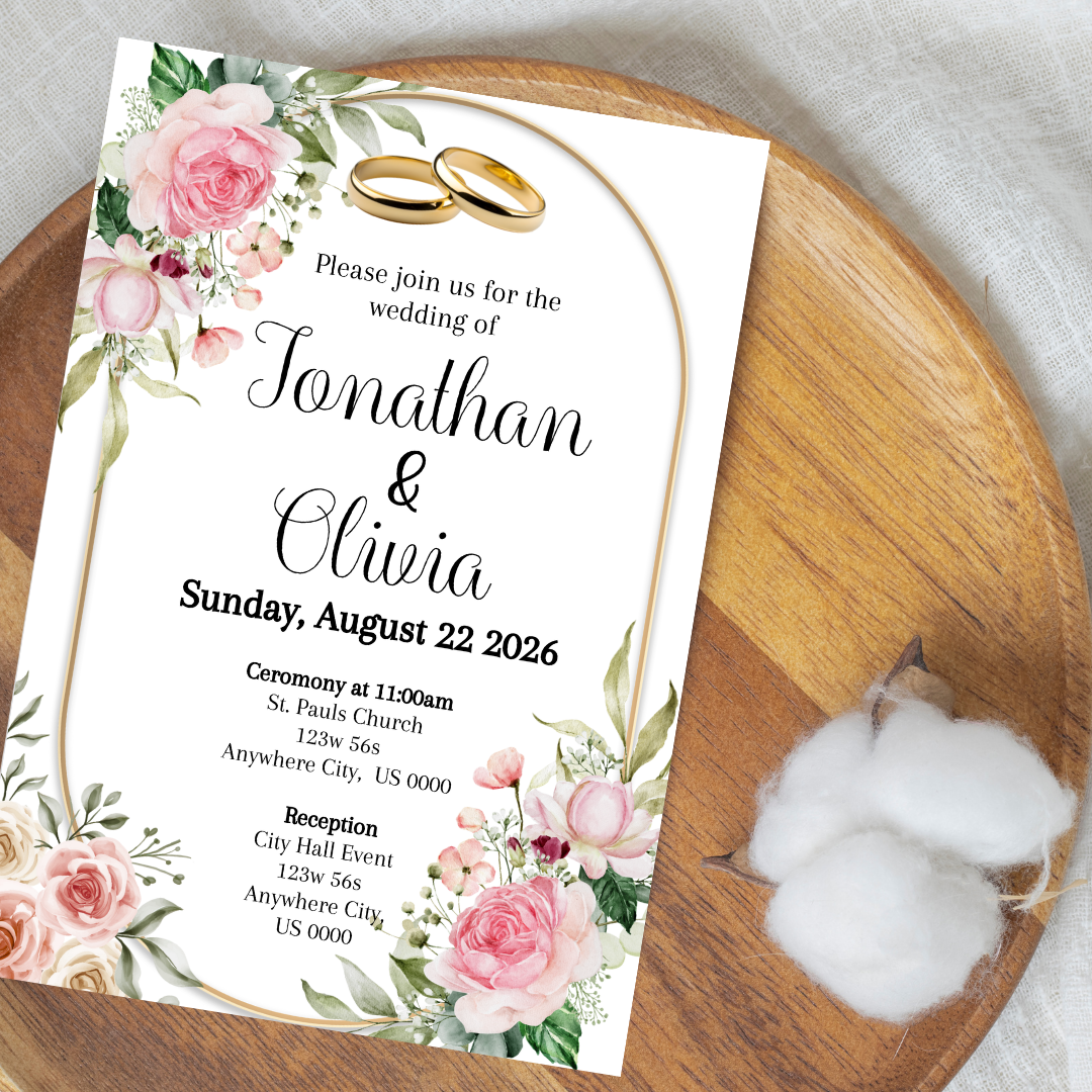 Floral Cardstock Invites