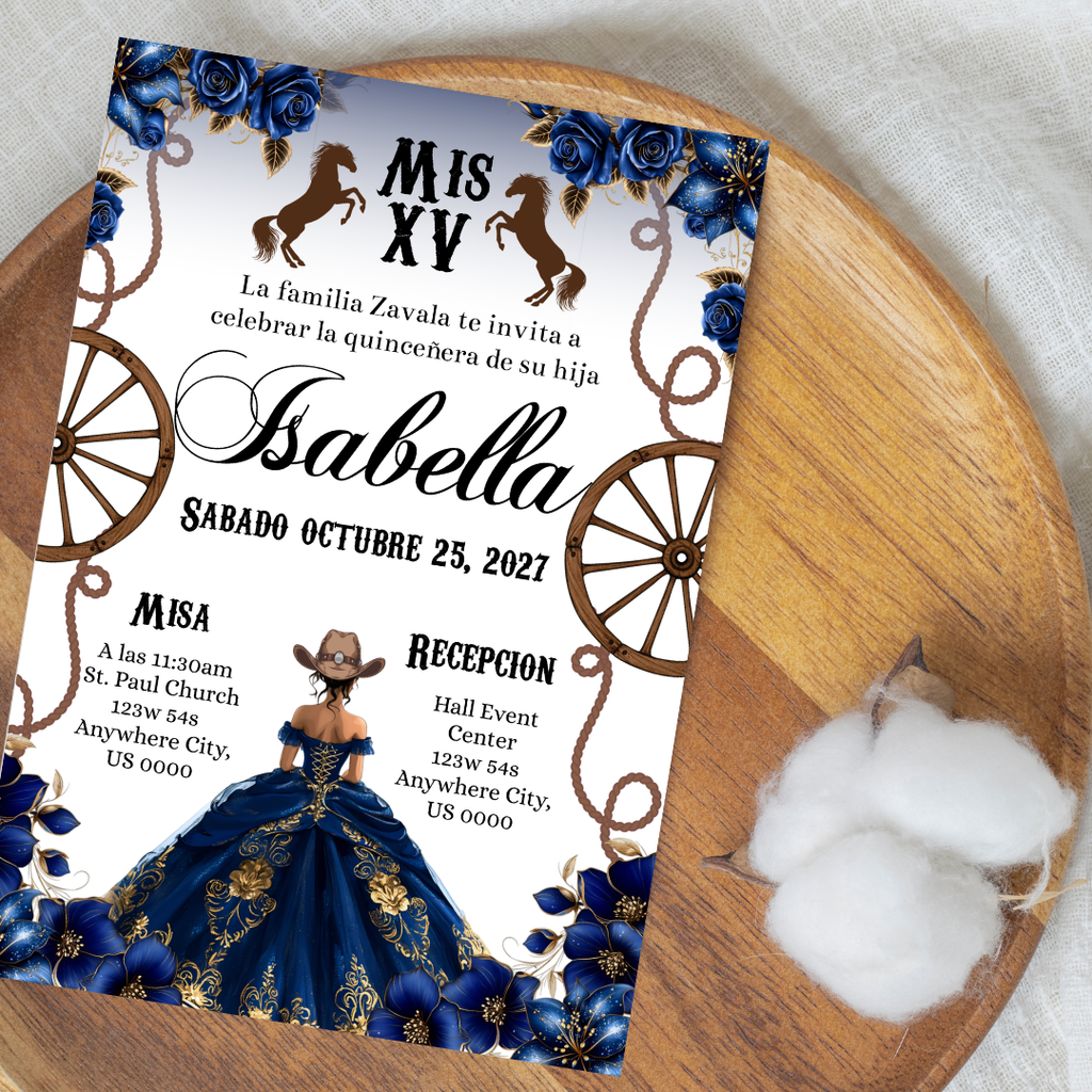 Blue Western Quince Digital Invites