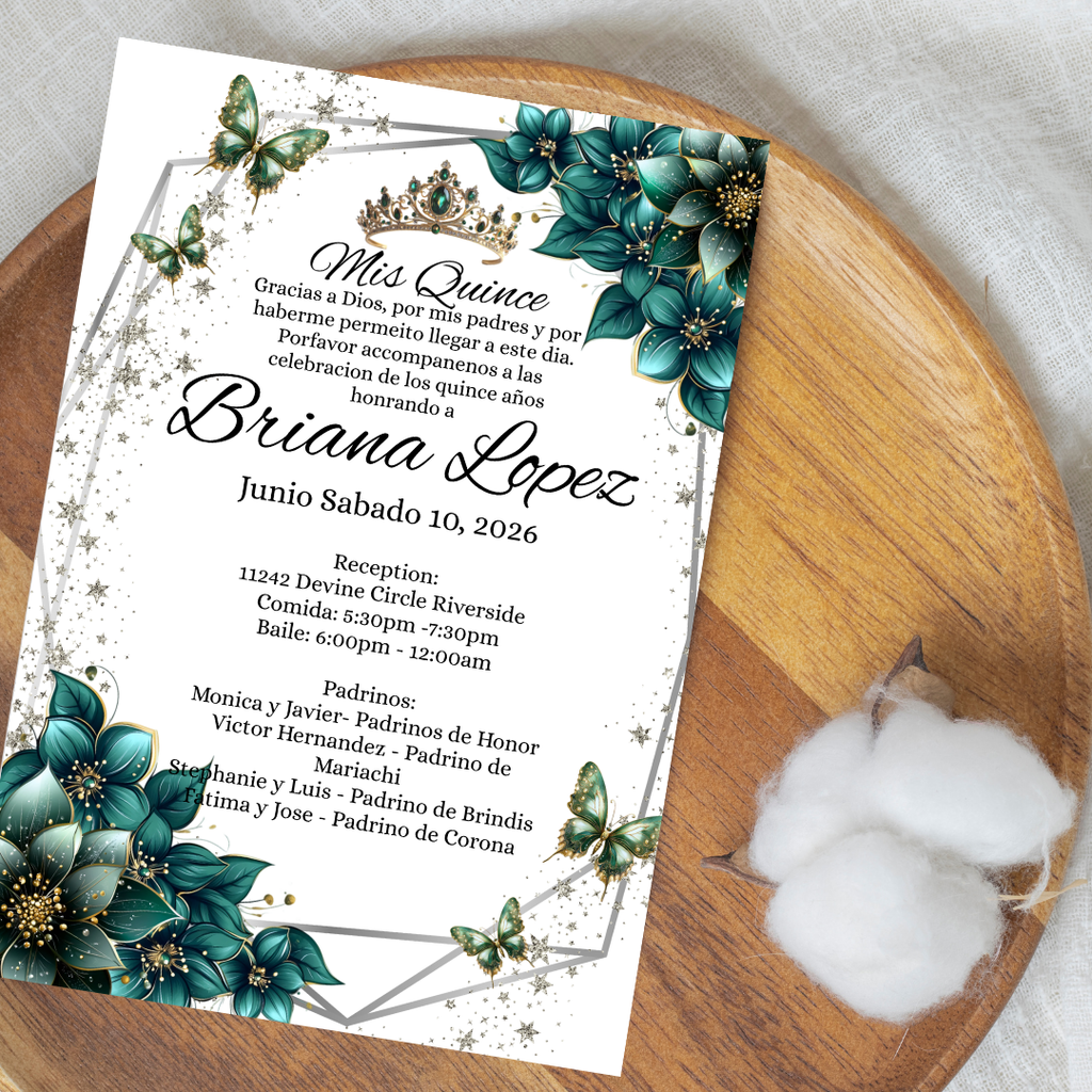 Green Quince Cardstock Invites