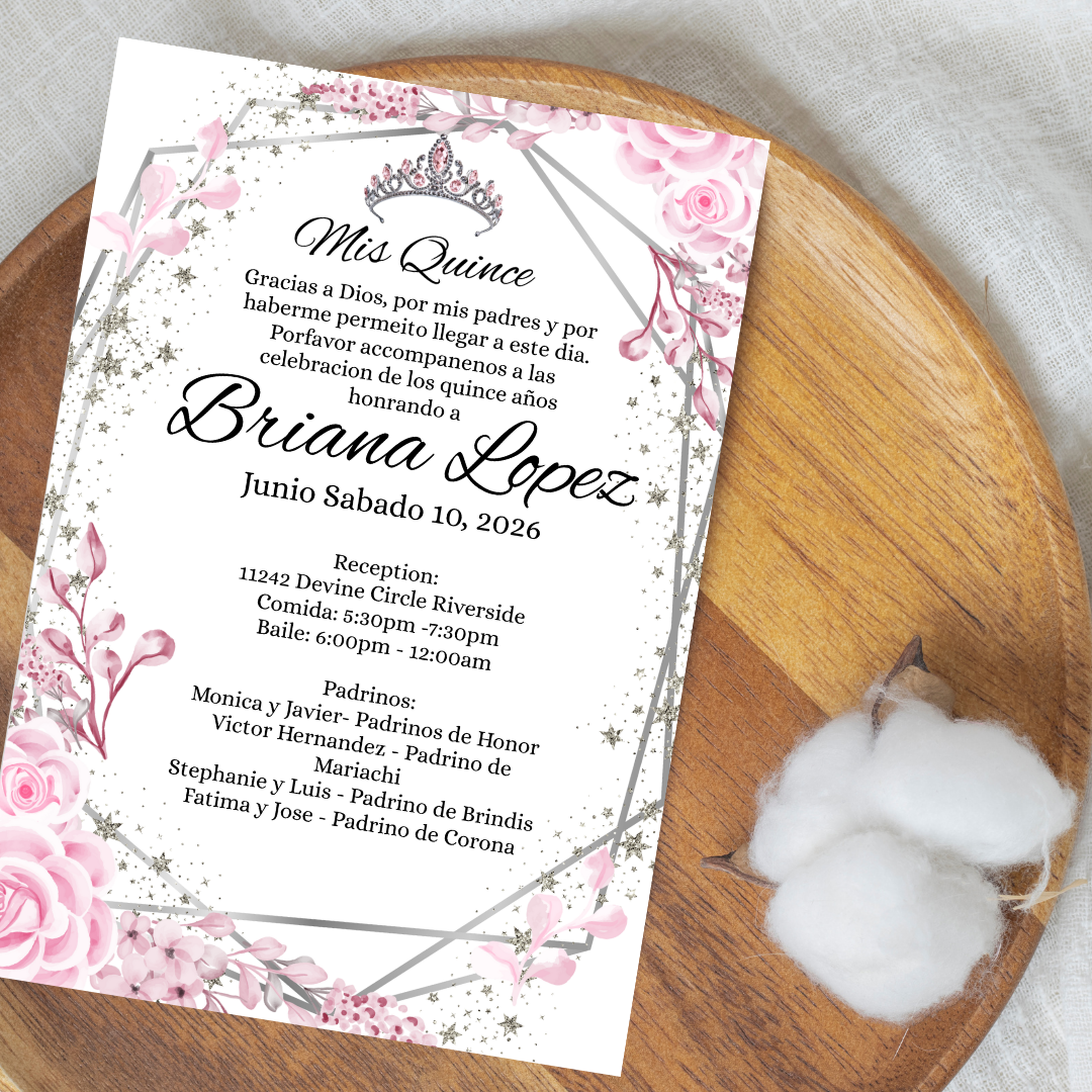 Pink Quince Cardstock Invites