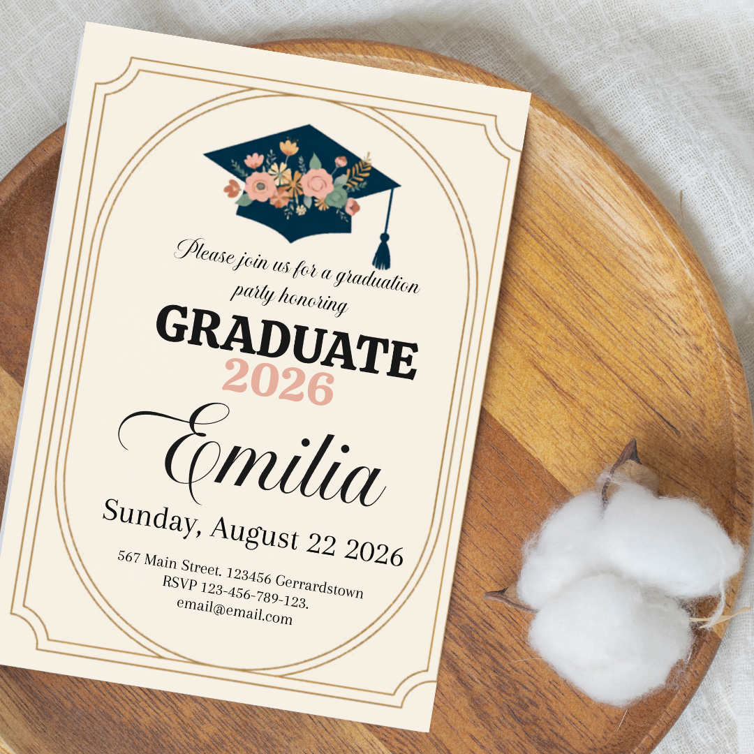 Girl Graduate Invite Digital