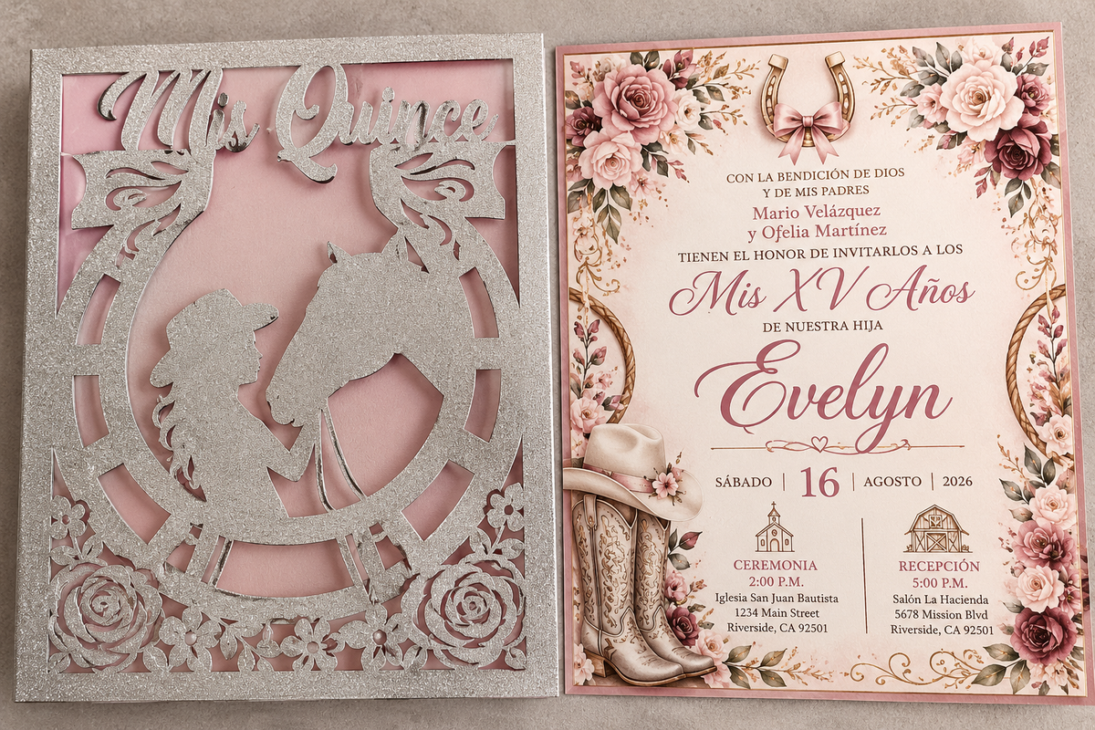 Western Laser-Cut Invitations