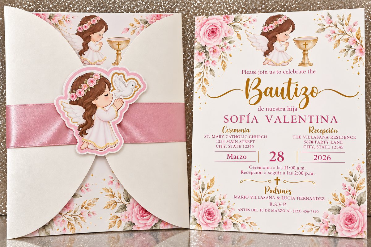 Bautizo Laser-Cut Invitations