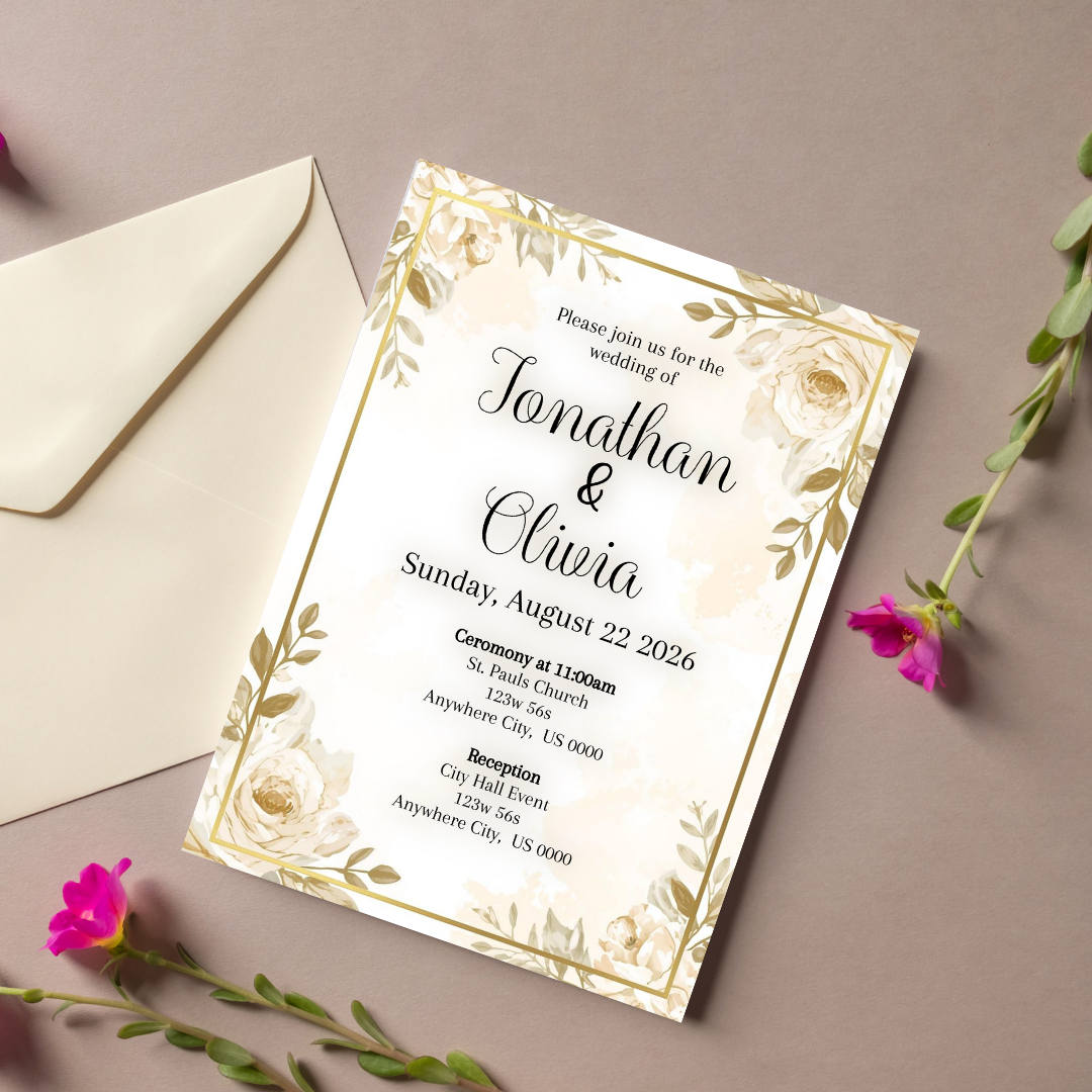 Gold Wedding Digital Invites