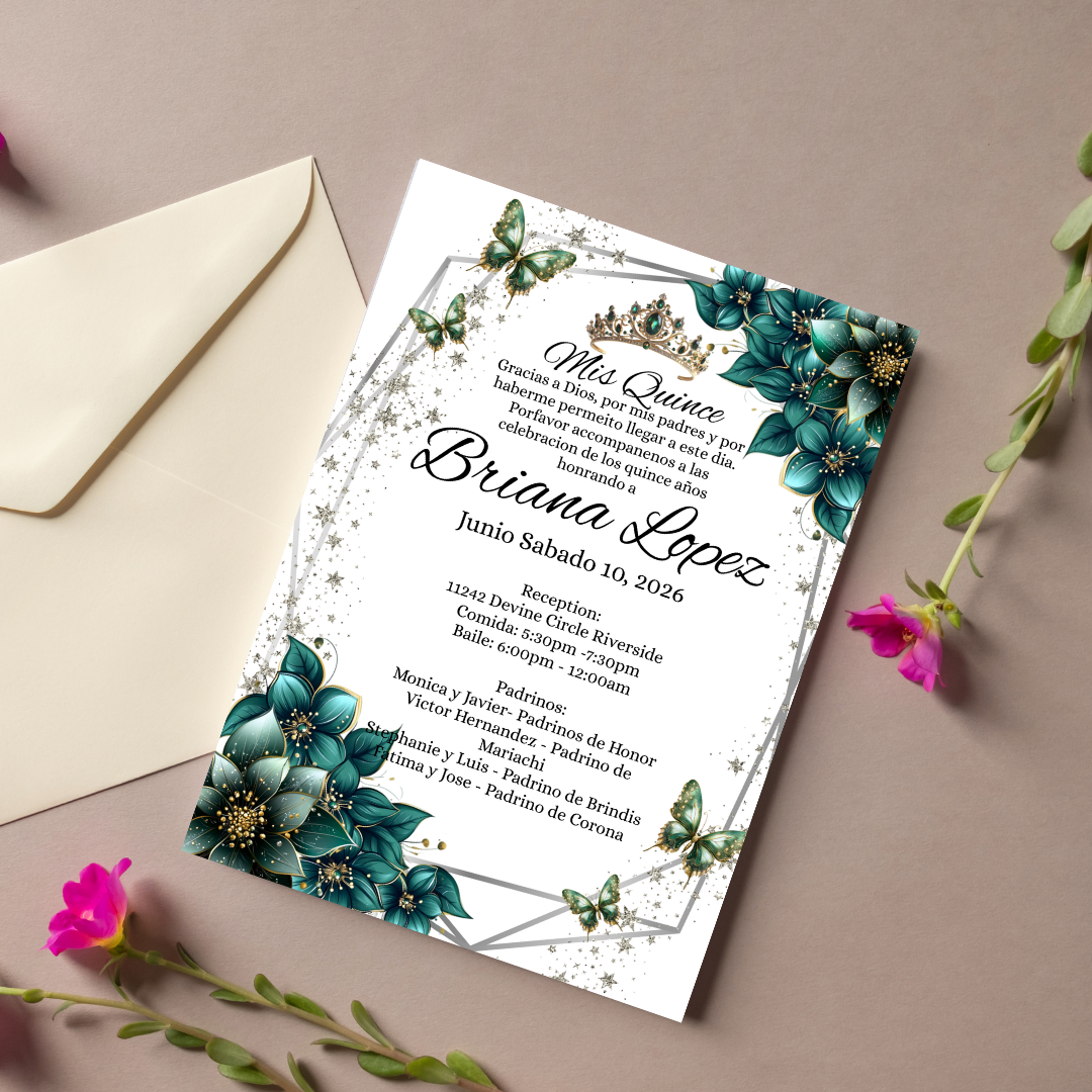 Green Quince Cardstock Invites
