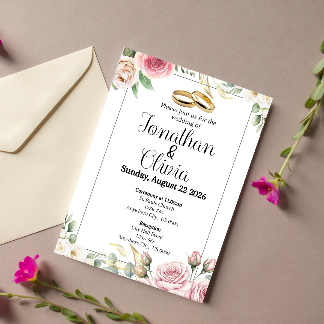 Floral Wedding Digital Invites