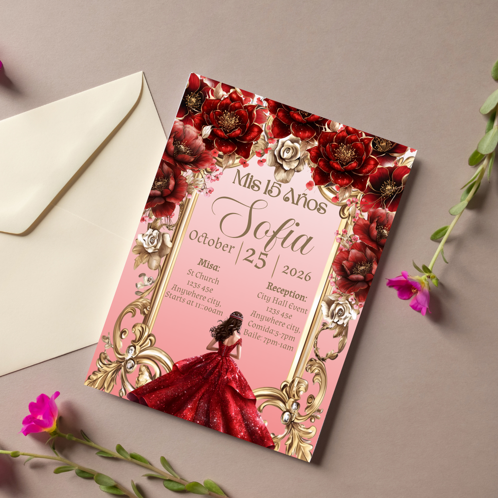 Red Quince Digital Invite