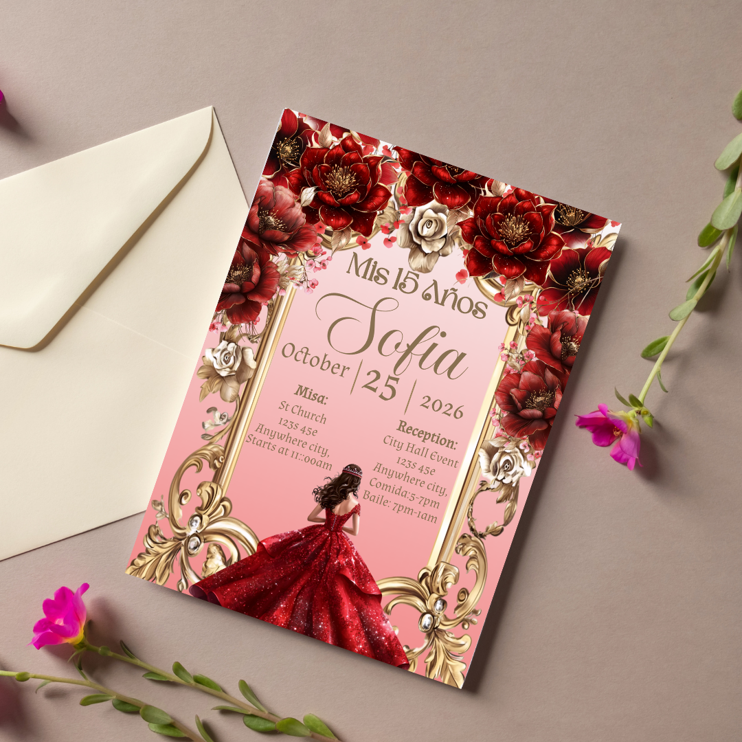 Red Quince Digital Invite