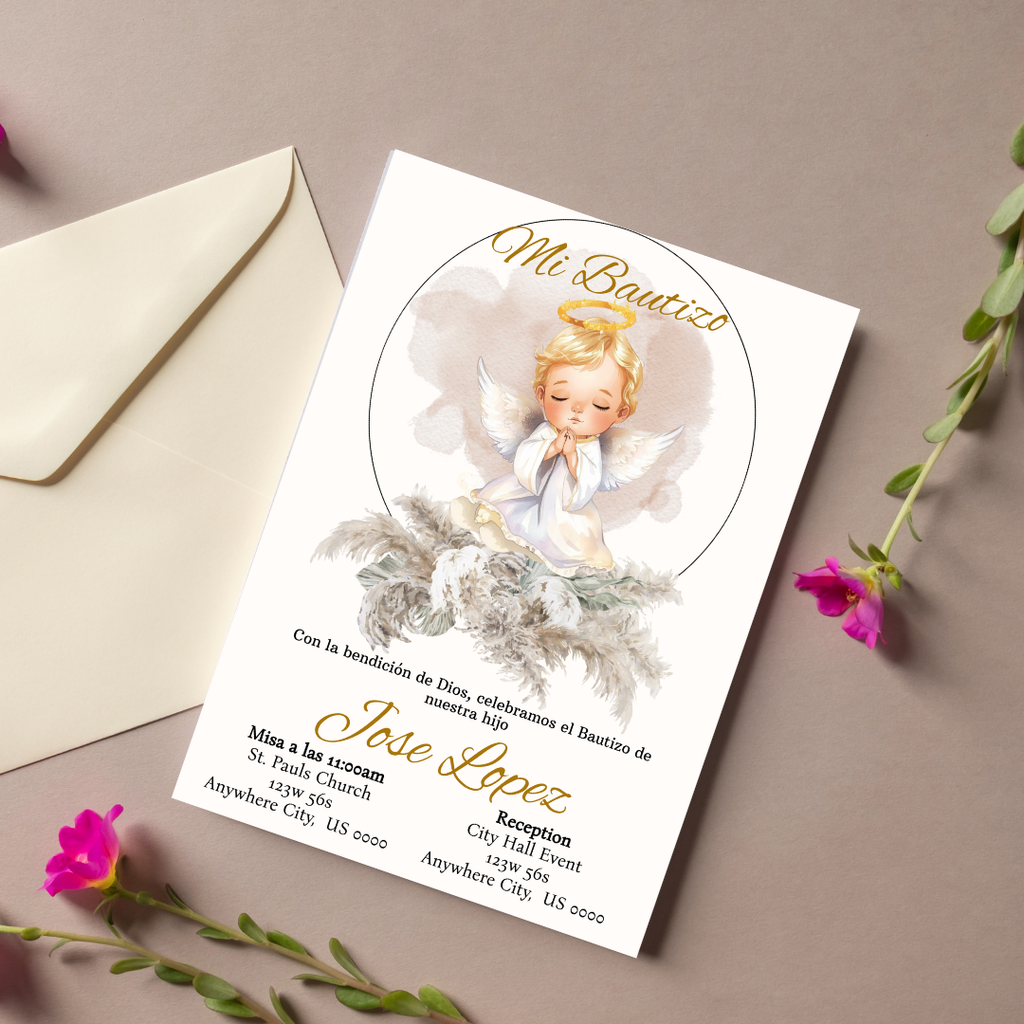 Bautizo Cardstock Invites