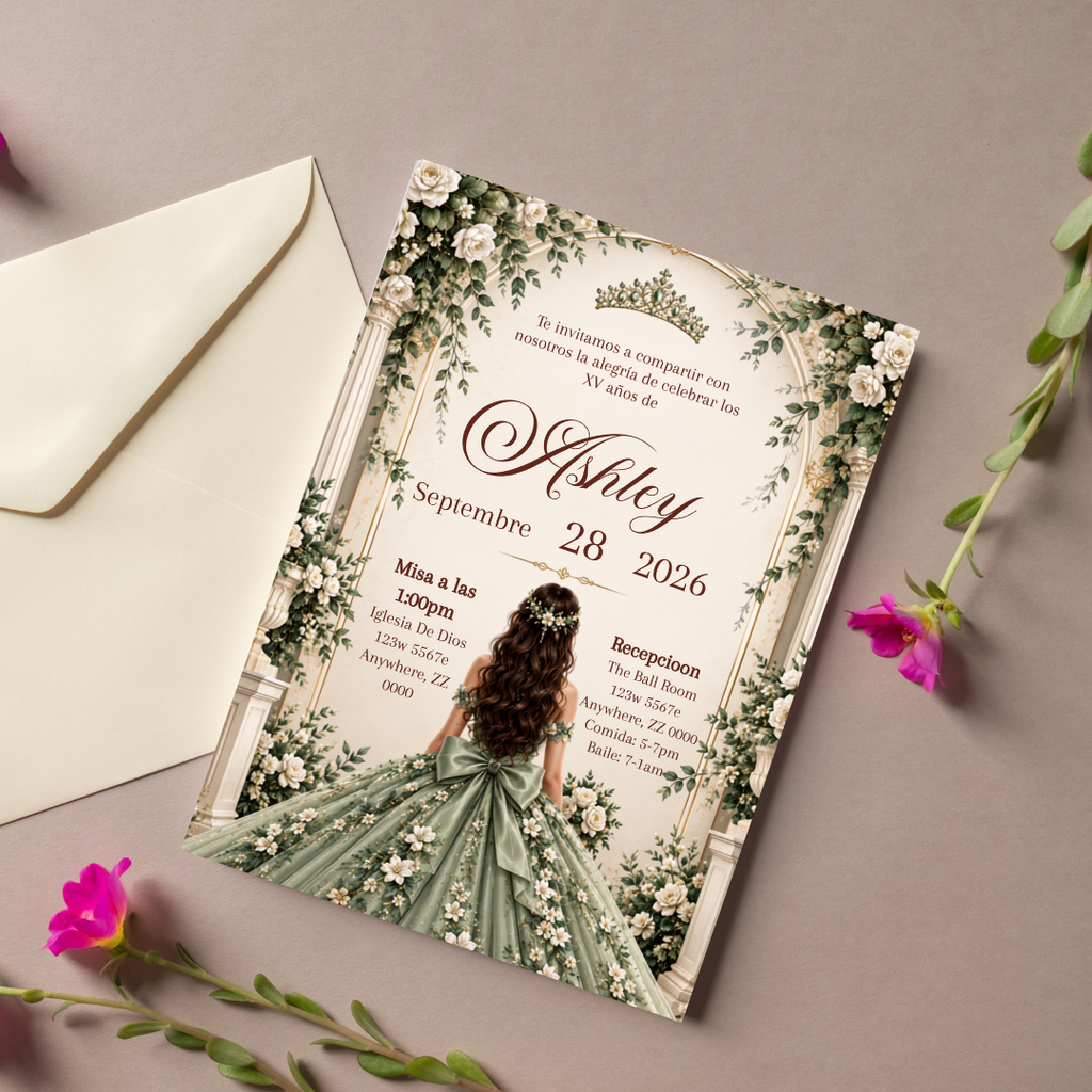Green Quince Invite
