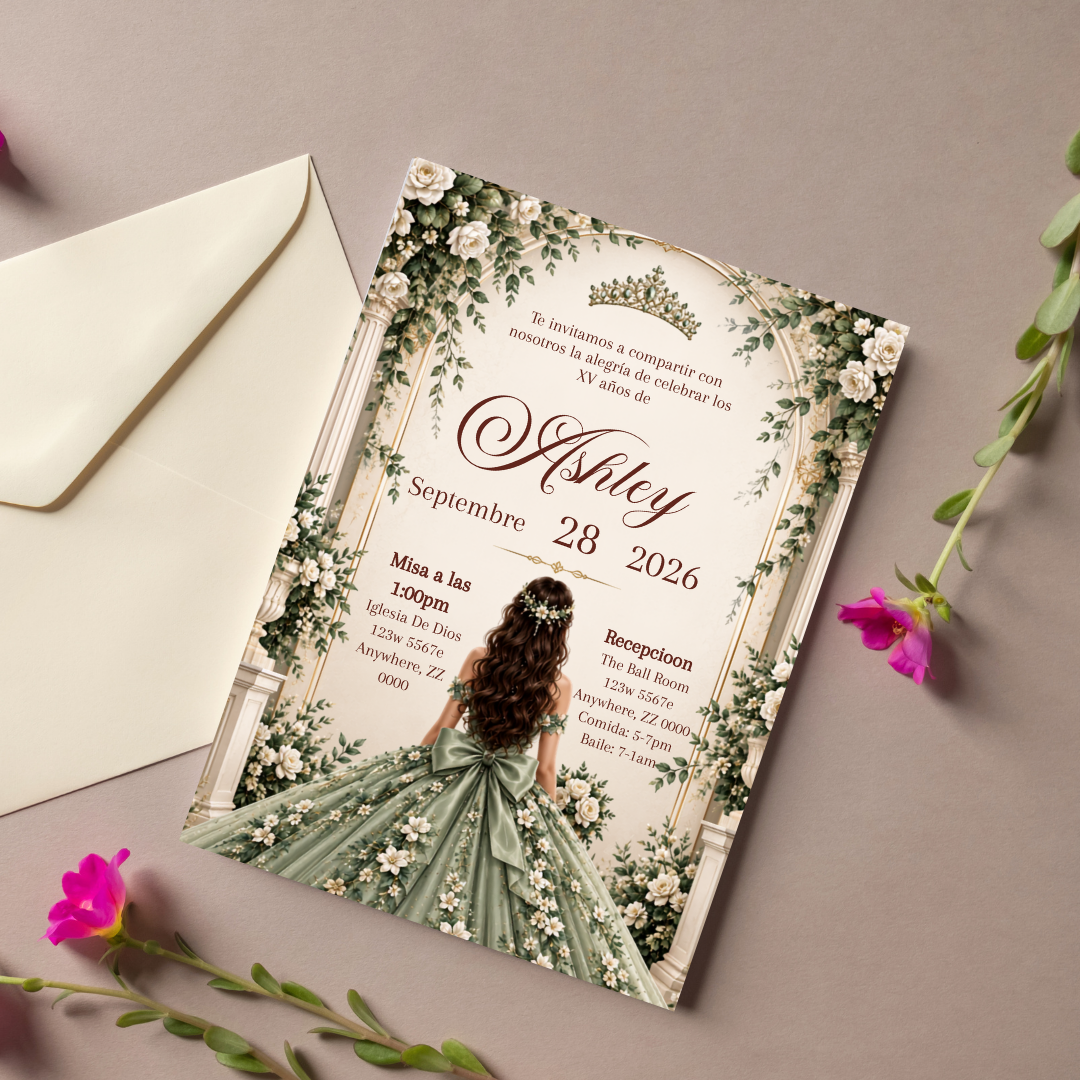 Green Quince Invite