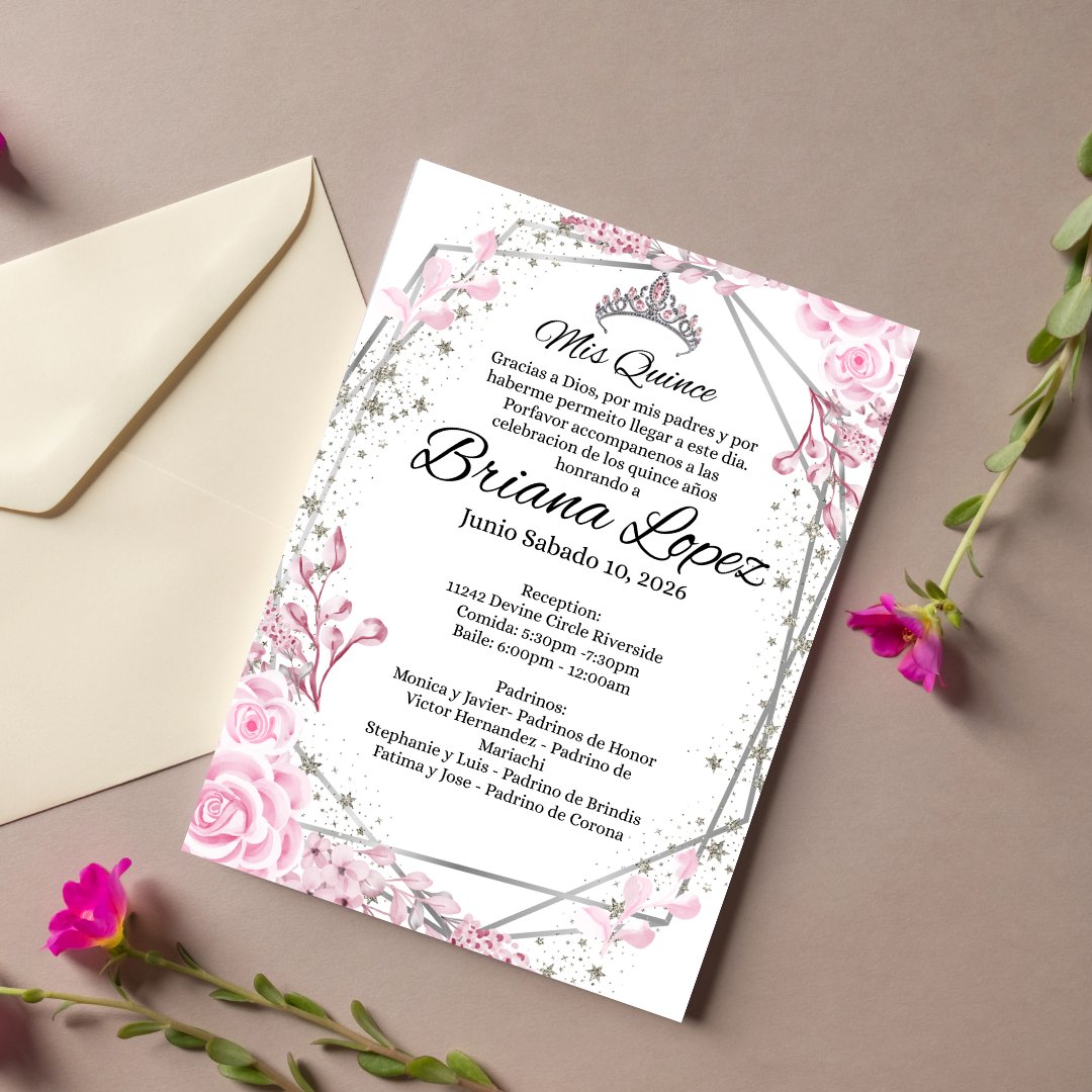 Pink Quince Cardstock Invites