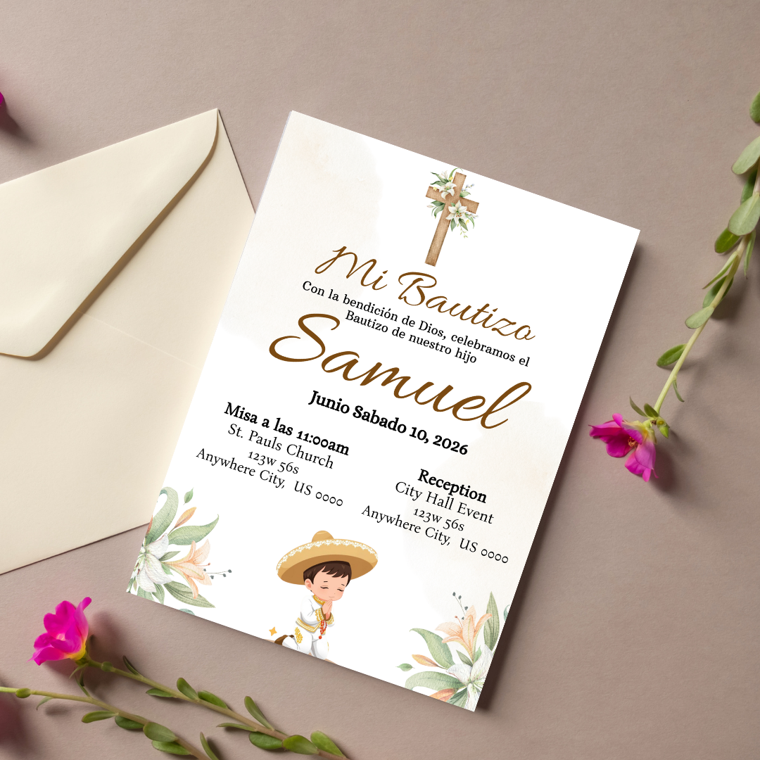 Boy Charro Cardstock Invites