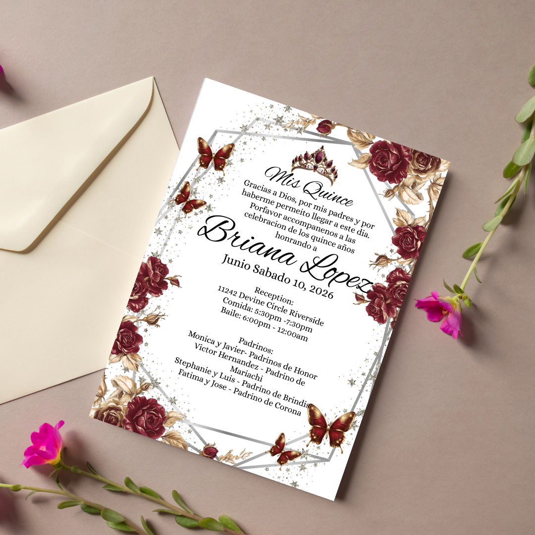 Red Quince Cardstock Invites