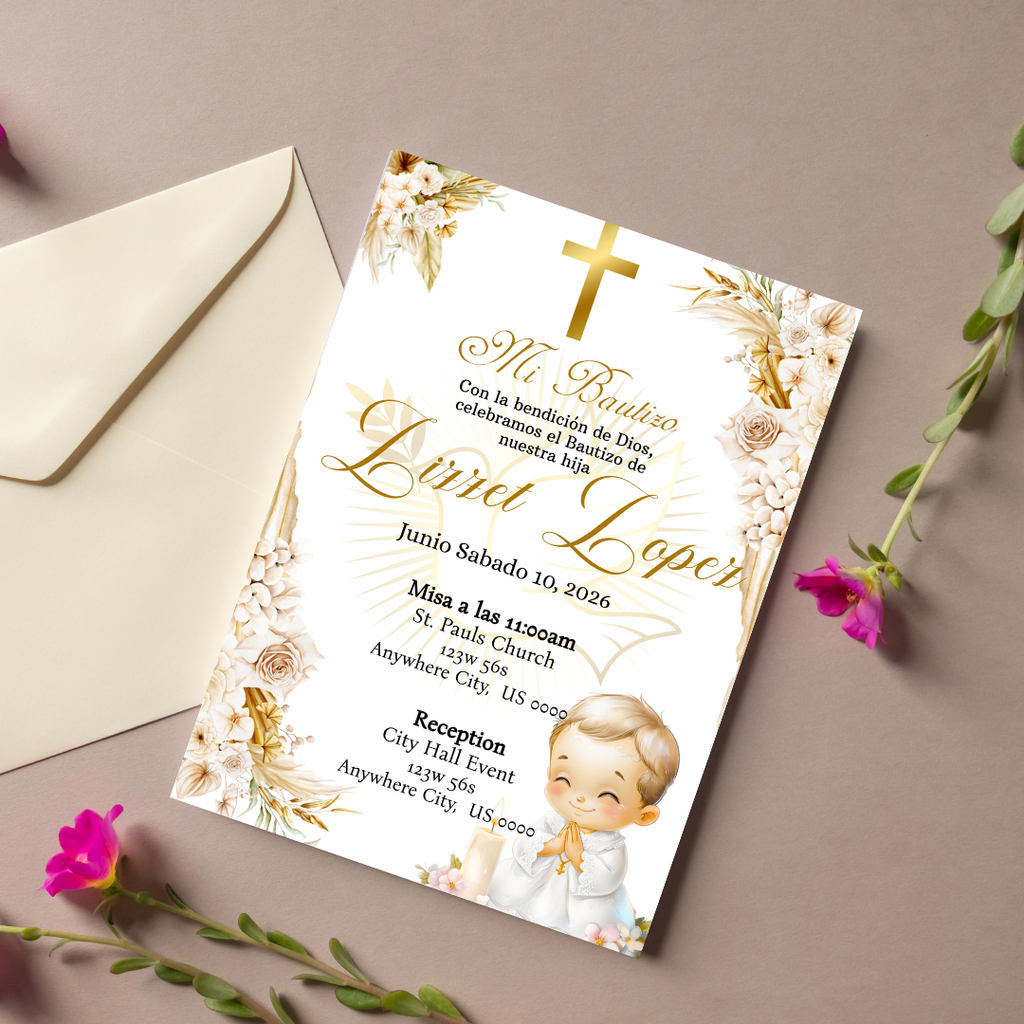 Gold Cardstock Invites