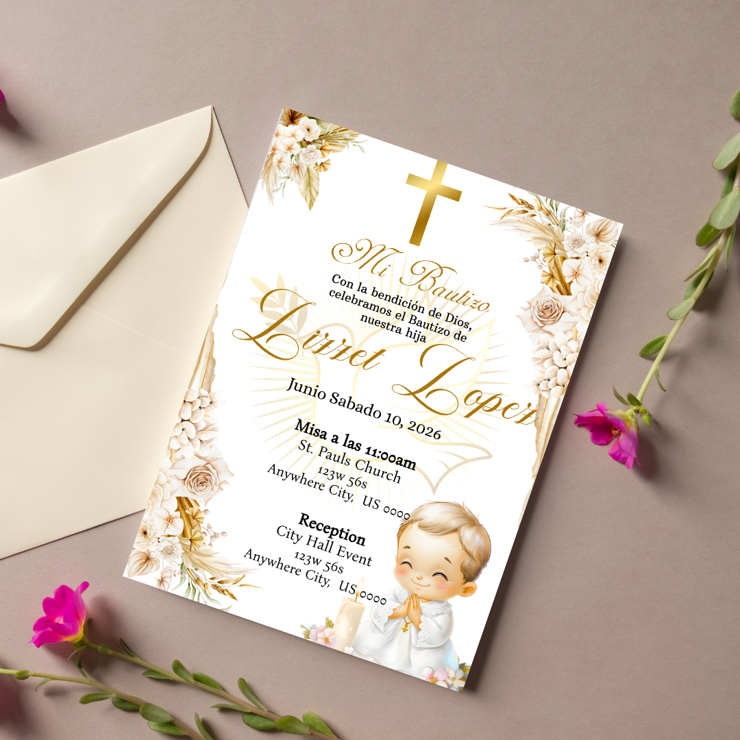 Gold Cardstock Invites