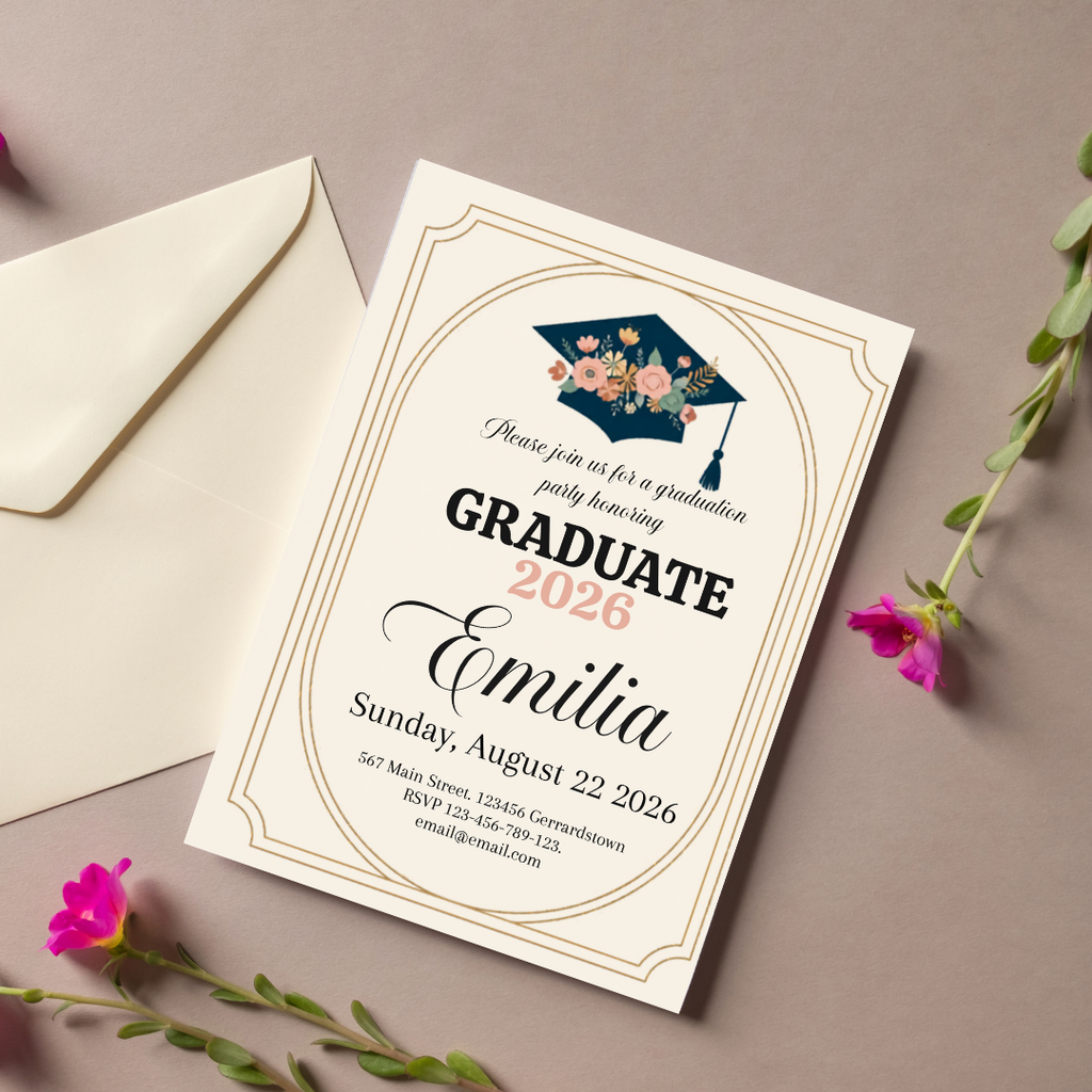 Girl Graduate Invite Digital