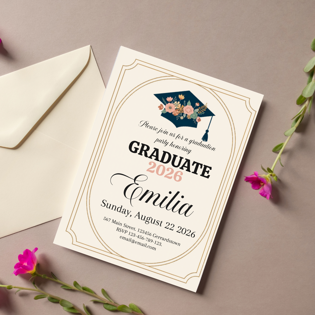 Girl Graduate Invite Digital