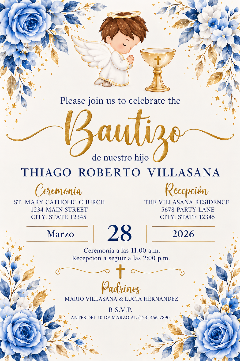 Bautizo Laser-Cut Invitations