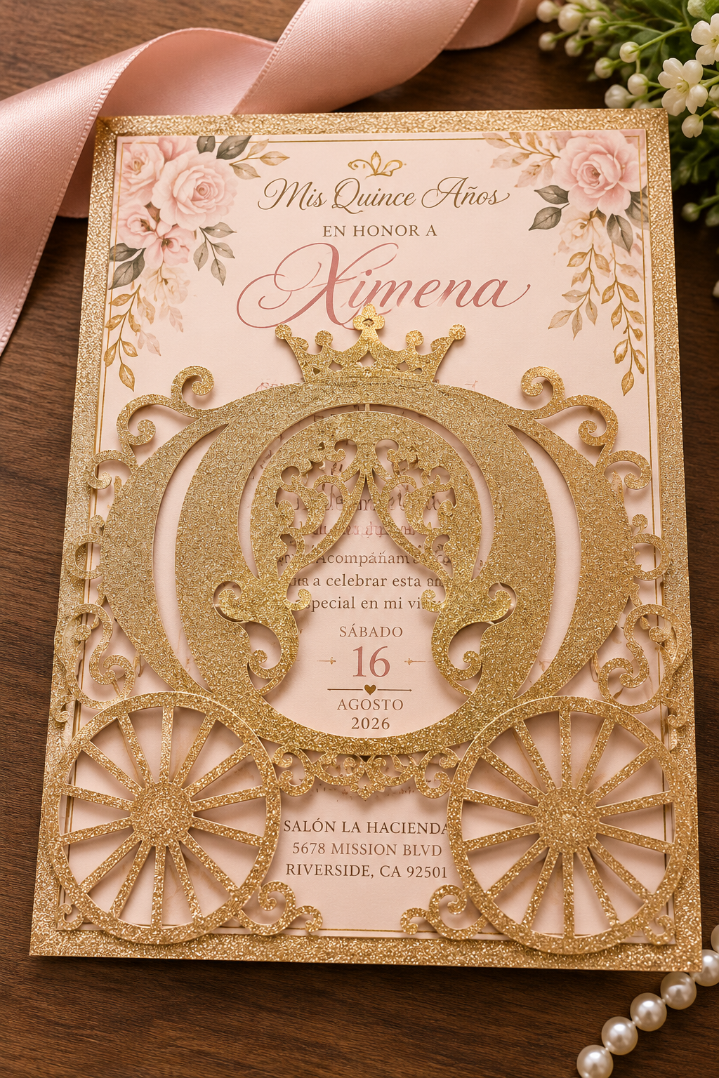 Cinderella Laser-Cut Invitations