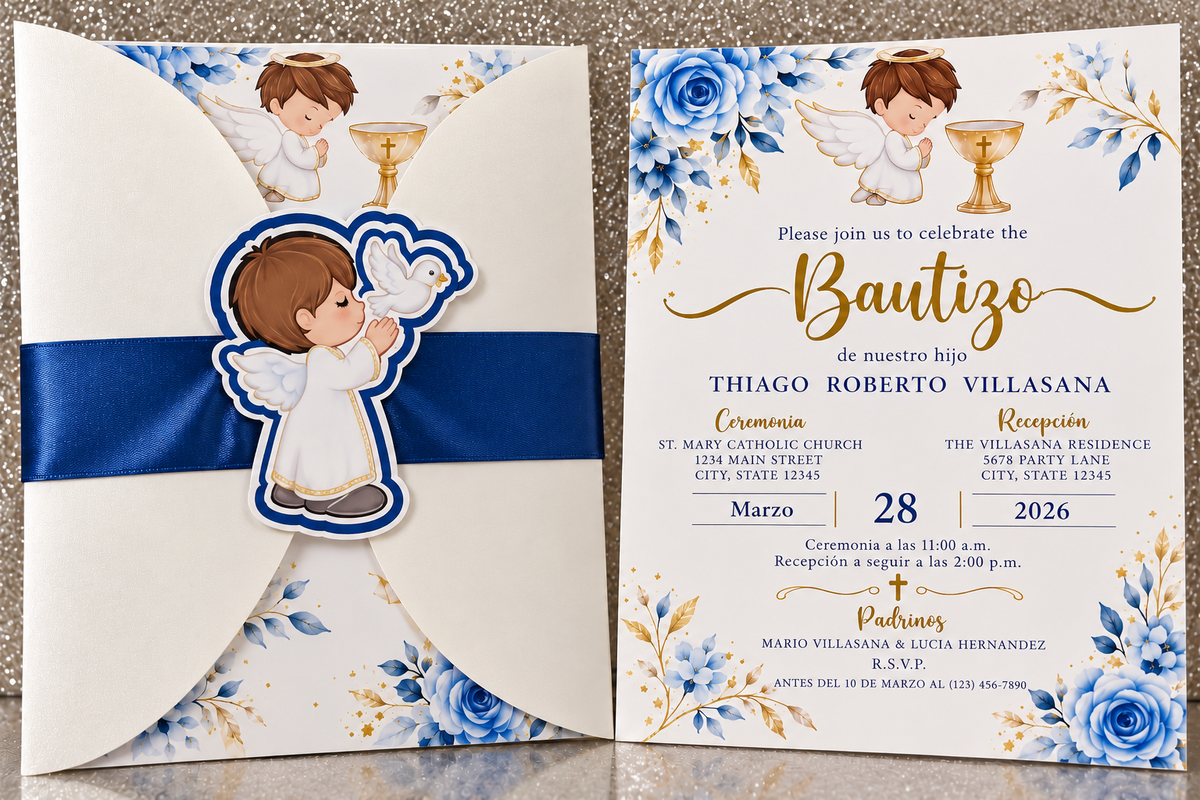 Bautizo Laser-Cut Invitations