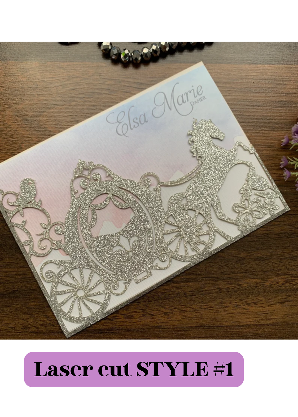 Cinderella Laser-Cut Invitations
