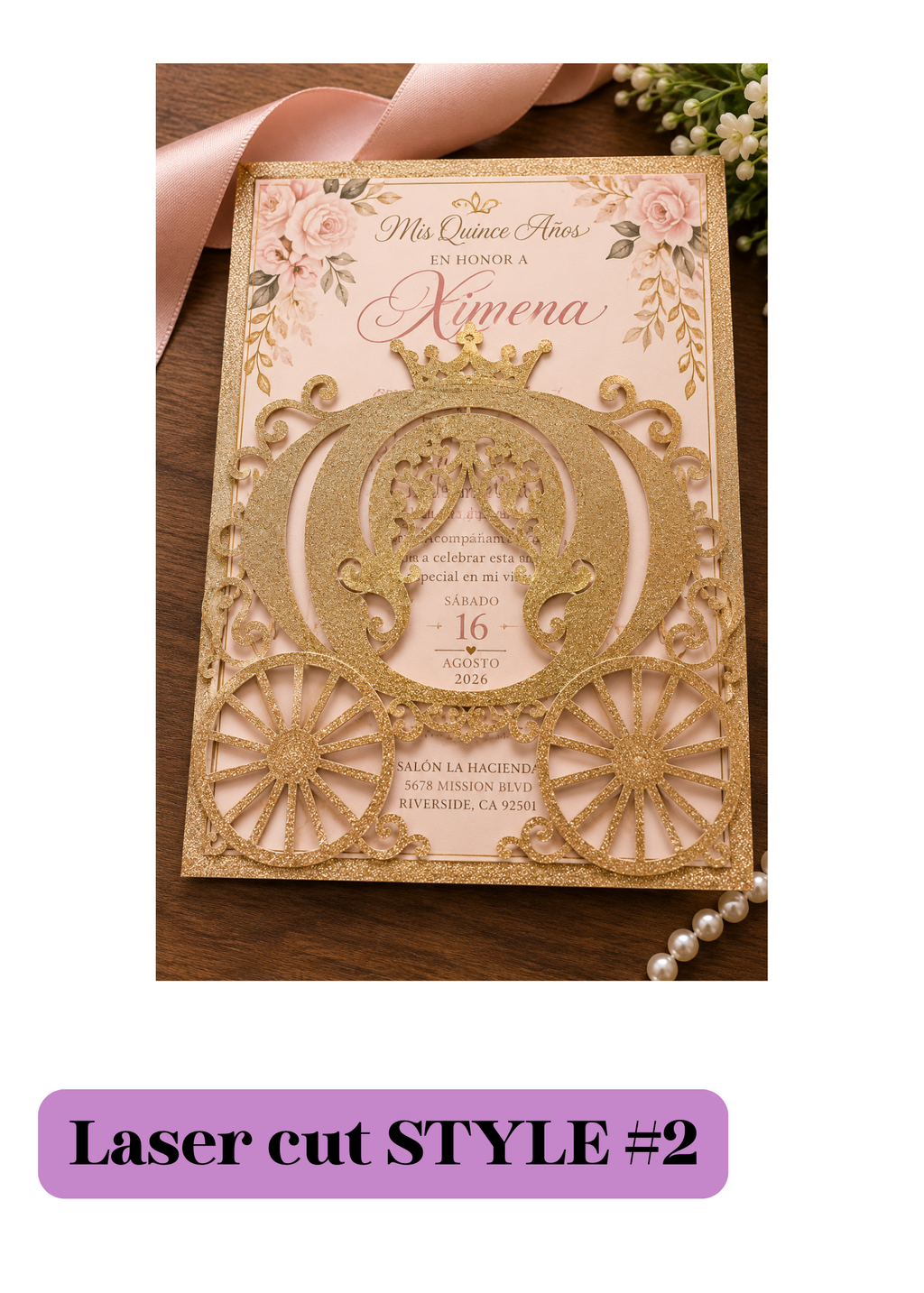 Cinderella Laser-Cut Invitations