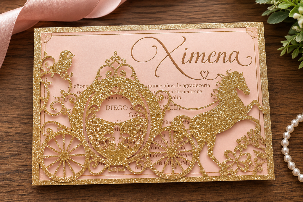 Cinderella Laser-Cut Invitations