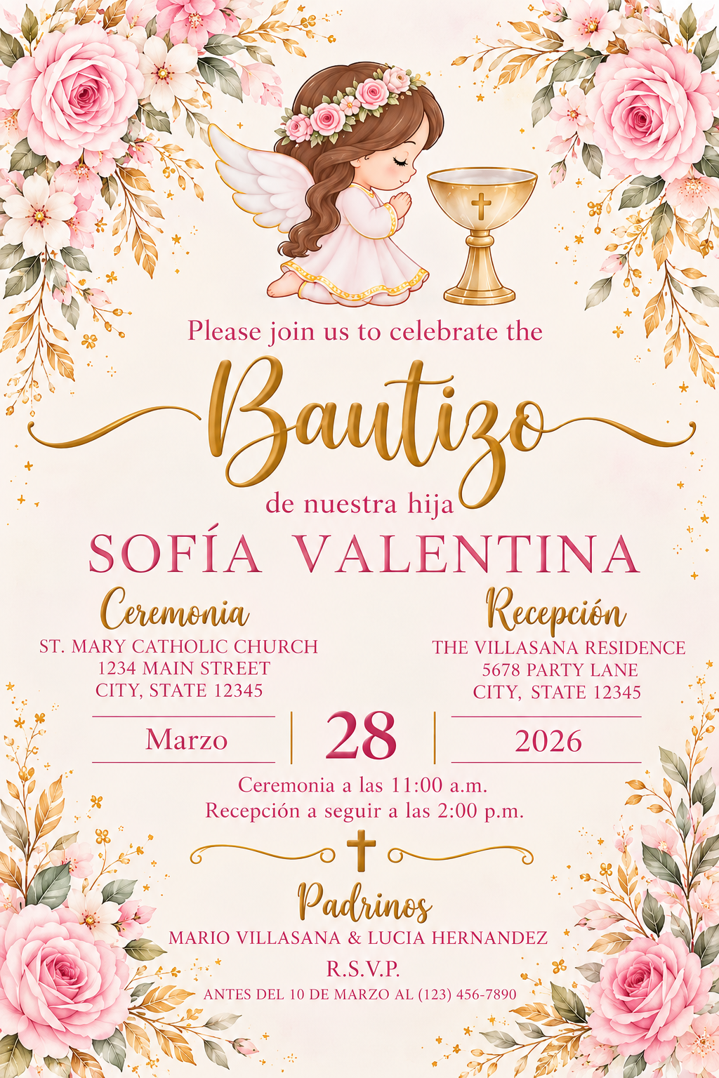 Bautizo Laser-Cut Invitations