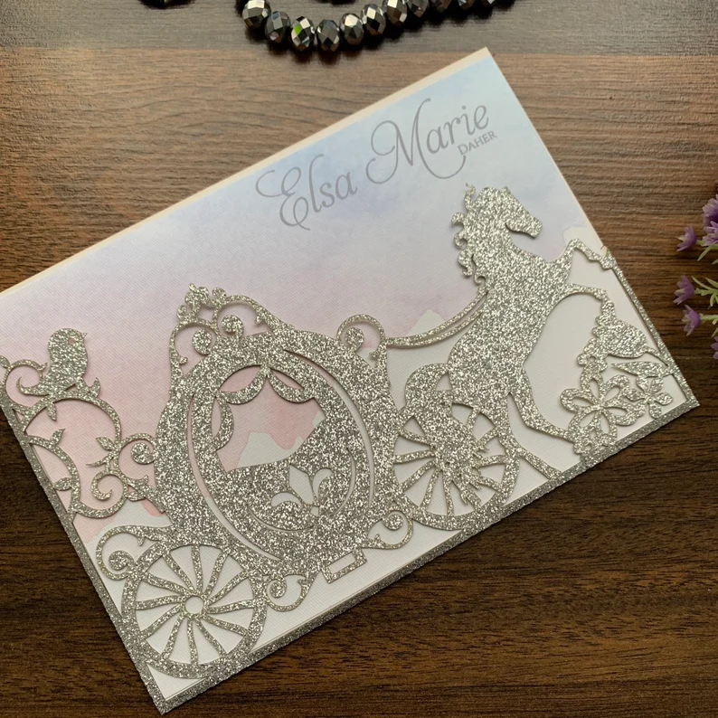 Cinderella Laser-Cut Invitations