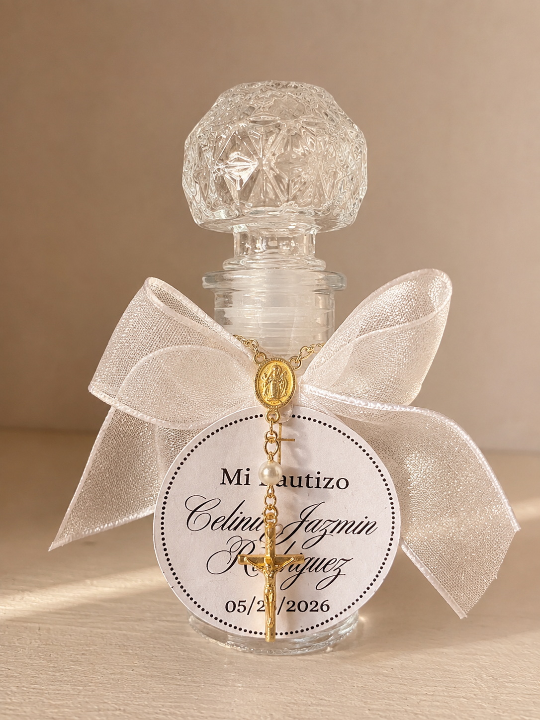 Personalized Agua Bendita Bottle Favors - Set of 12