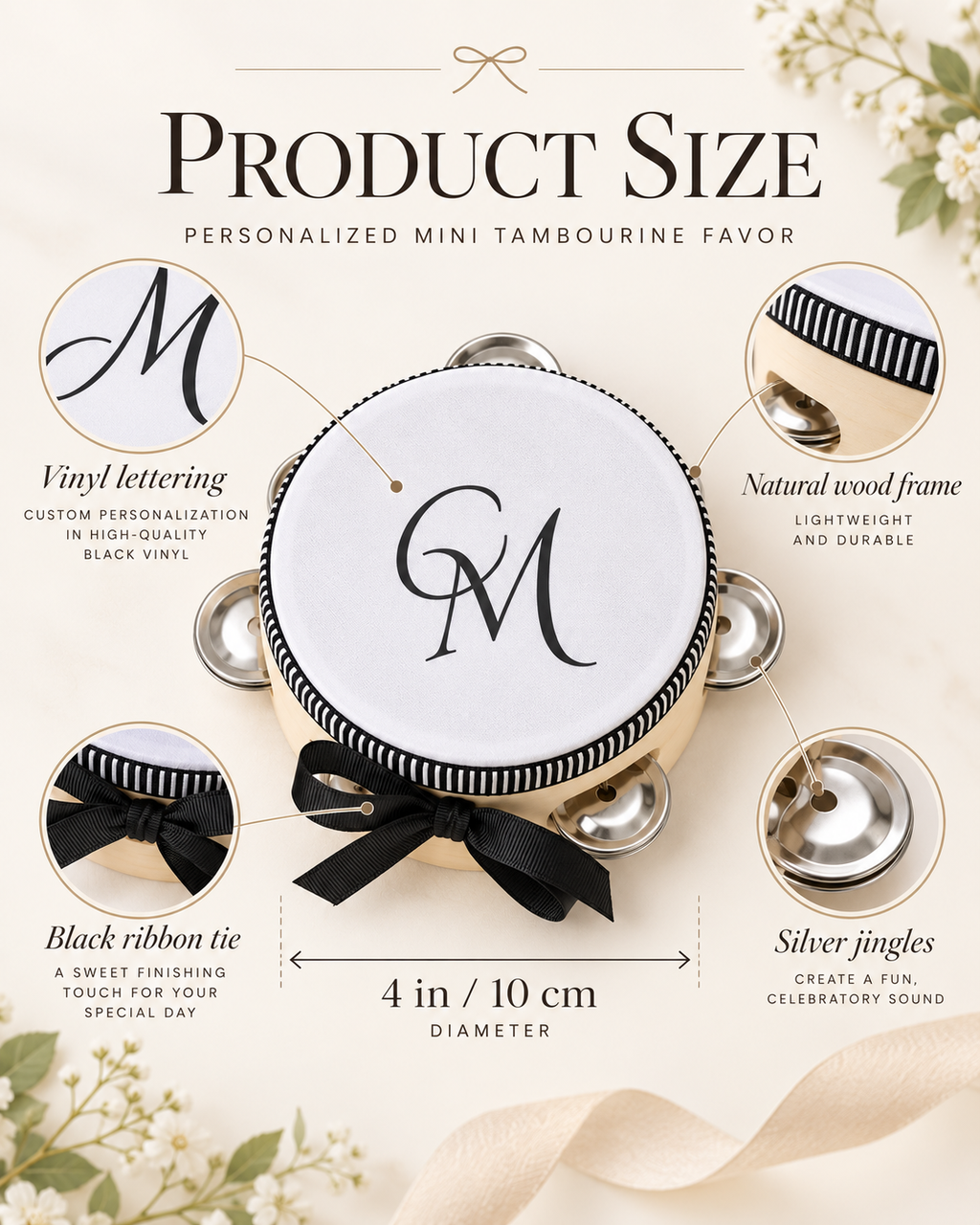 Mini Tambourines | Wedding & Event Favors